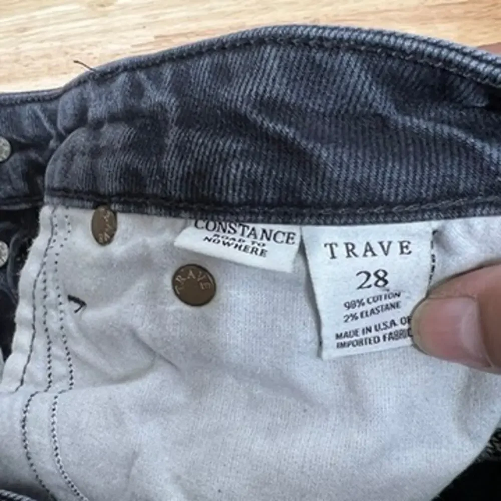 Trave Constance Road to Nowhere‎ Black Straight Leg Jeans Button Fly Women’s 28